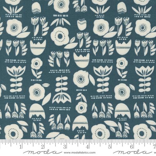 Moda Folk Lore Garden Tales Posy Pots Floral Teal Fabric