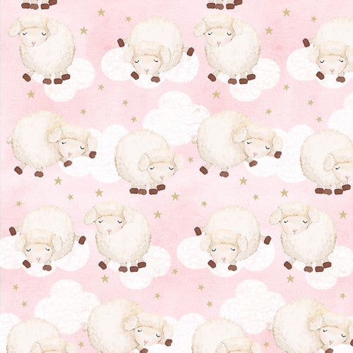 A.E. Nathan Co. Comfy Flannel Sheep Pink Fabric