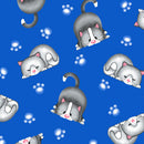 A.E. Nathan Co. Comfy Flannel Kitties Blue Fabric