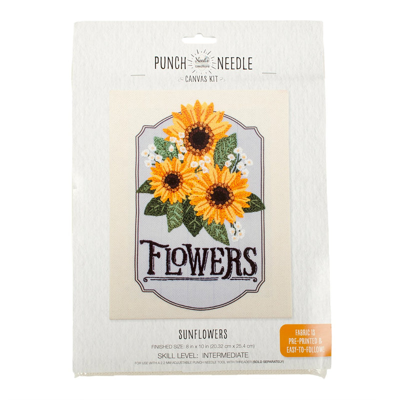 Punch Needle Canvas Flowers Kit