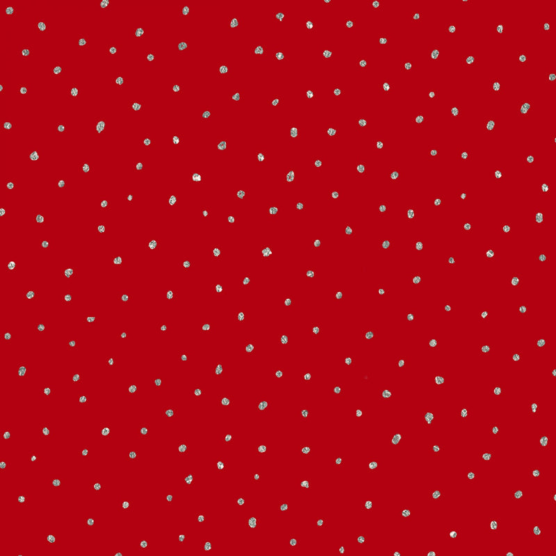 P & B Textiles Ornamental Christmas Tossed Dot Red Fabric