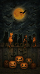 Timeless Treasures Scaredy Fence Cats Panel