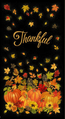 Timeless Treasures Thankful Metallic Panel