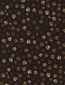 Timeless Treasures Dog Paw Prints Mud Fabric