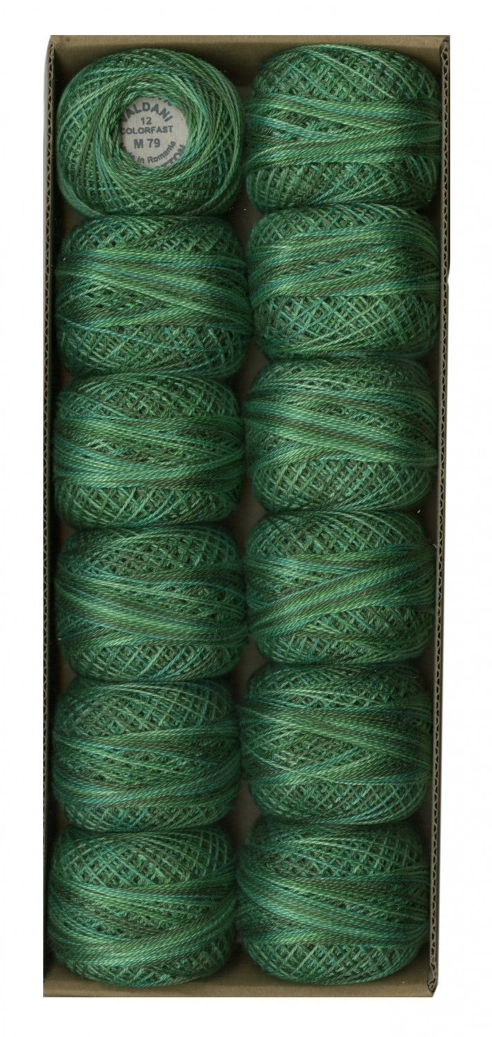 Valdani Pearl Cotton Size 12 Variegated Explosion In Greens