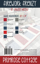 Primrose Cottage Firework Fenzy Table Runner Pattern