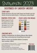 Primrose Cottage Stitches Snowman 2023 Cross Stitch Pattern