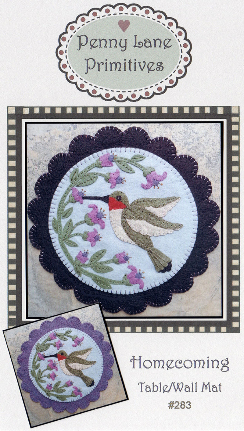 Penny Lane Primitives Homecoming Wool Felt Table Mat Pattern