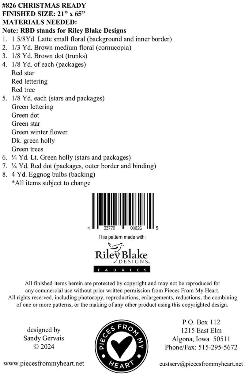 Christmas Ready Table Runner Pattern