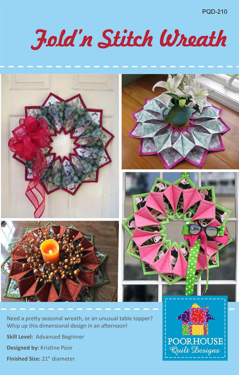 Poorhouse Quilt Designs Fold N Stitch Wreath Pattern
