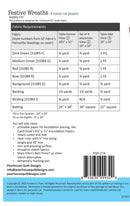 Poorhouse Quilt Designs Festive Wreaths Tabletop Pattern