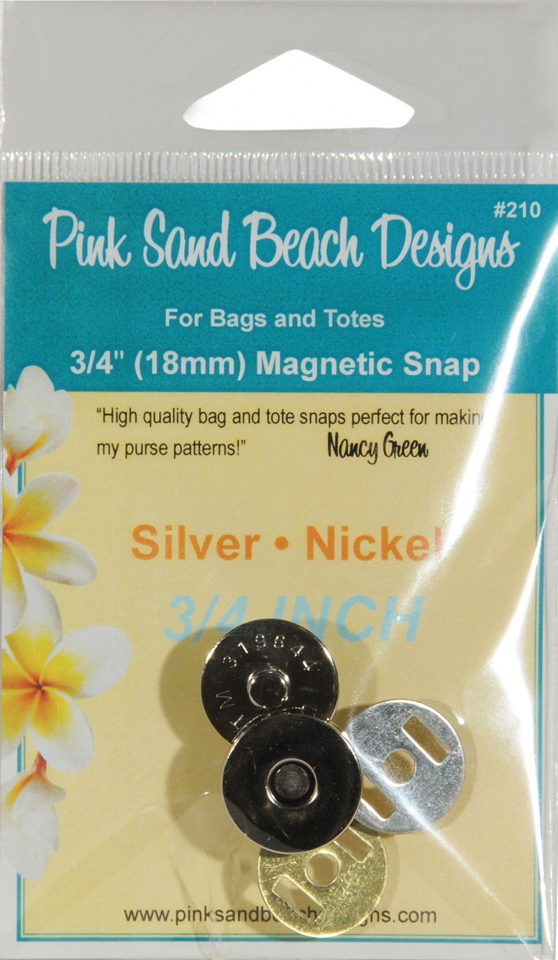 Pink Sand Beach Magnetic Purse Snap Silver