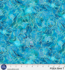 P & B Textiles Painted Flowing Linework Turquoise Fabric
