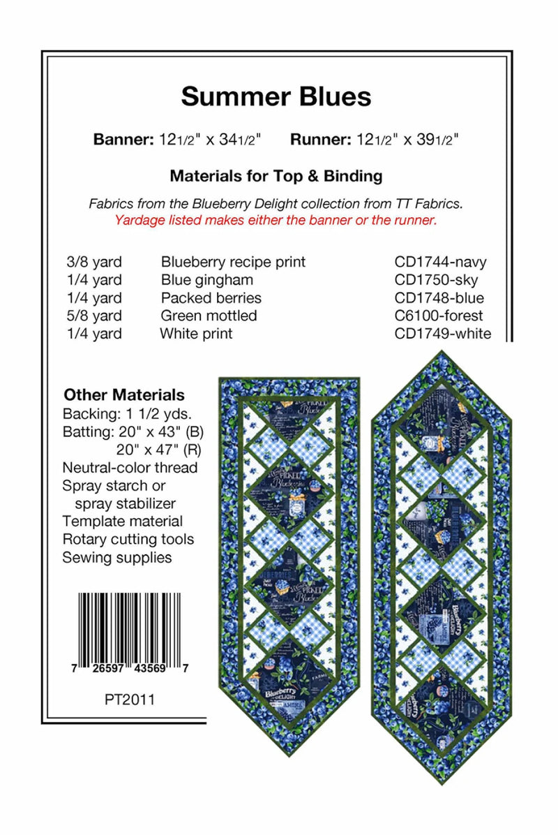 Summer Blues Table Runner Pattern