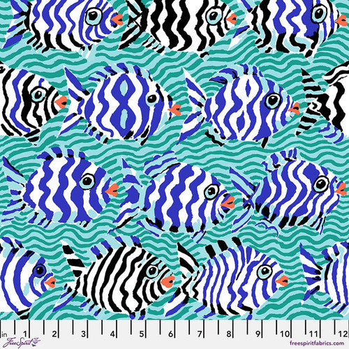 Kaffe Fassett Minnows Aqua Fabric