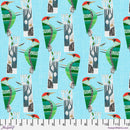FreeSpirit Flying South Woodpecker Sky Blue Fabric