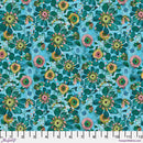 Freespirit L'Heure Bleue Fleur Turquoise Fabric
