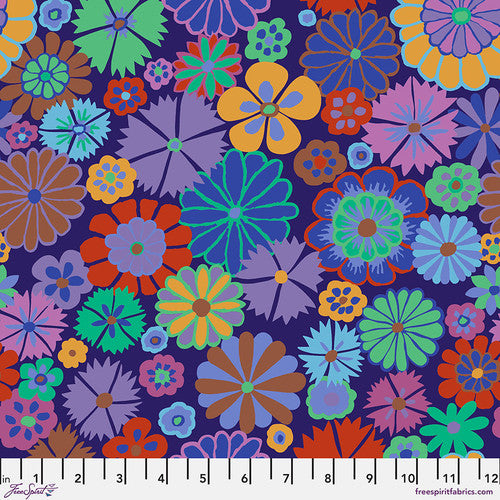 Kaffe Fassett Folk Flower Purple Fabric