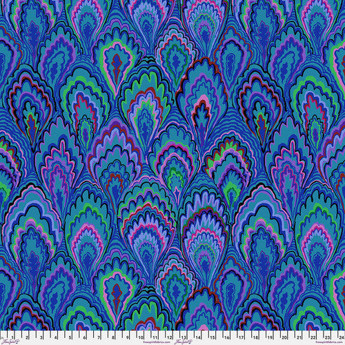 Kaffe Fassett Marble Scallops Blue Fabric