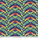 Jane Sassaman Flower Dance Goats Beard Blue Fabric