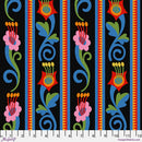 PREORDER Jane Sassaman Honeysuckle Summer Ribbon Flower Black Fabric