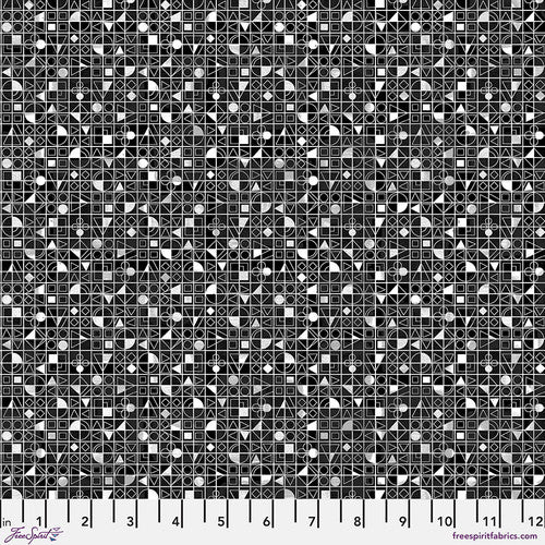 FreeSprit Black And White Musical Sonata Black Fabric