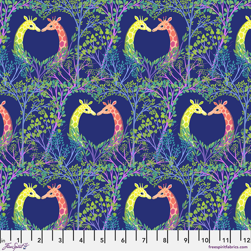 FreeSpirit Love In The Wild  Love In The Trees Blue Fabric