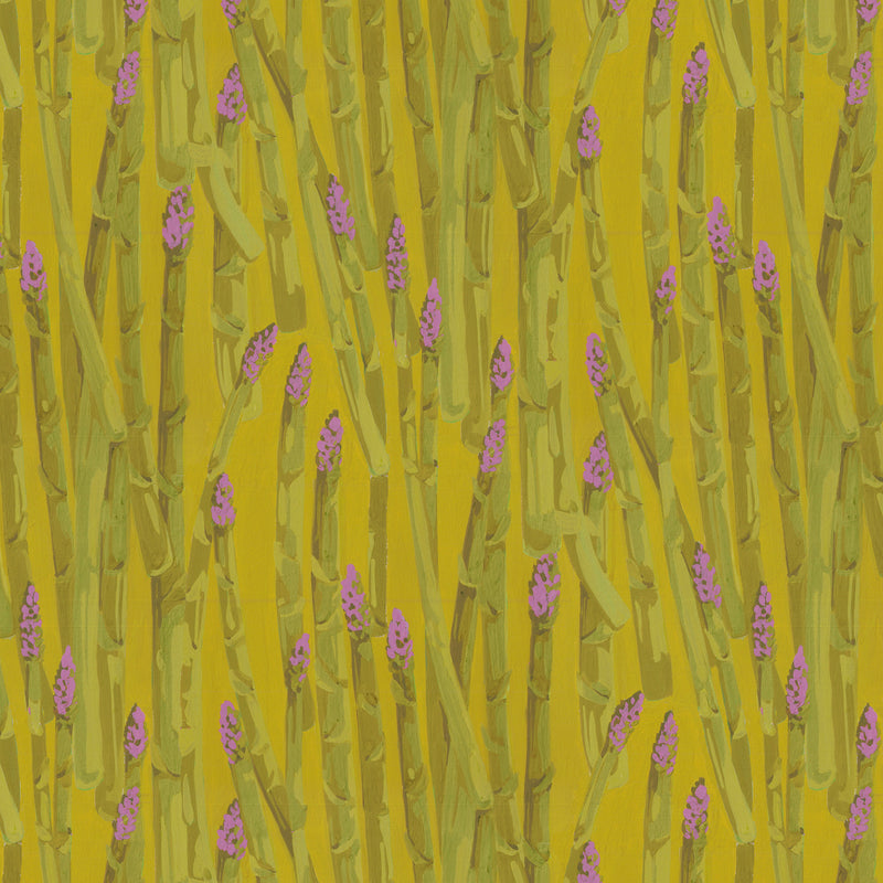 Martha Negley Garden Gold Asparagus Stripe Fabric