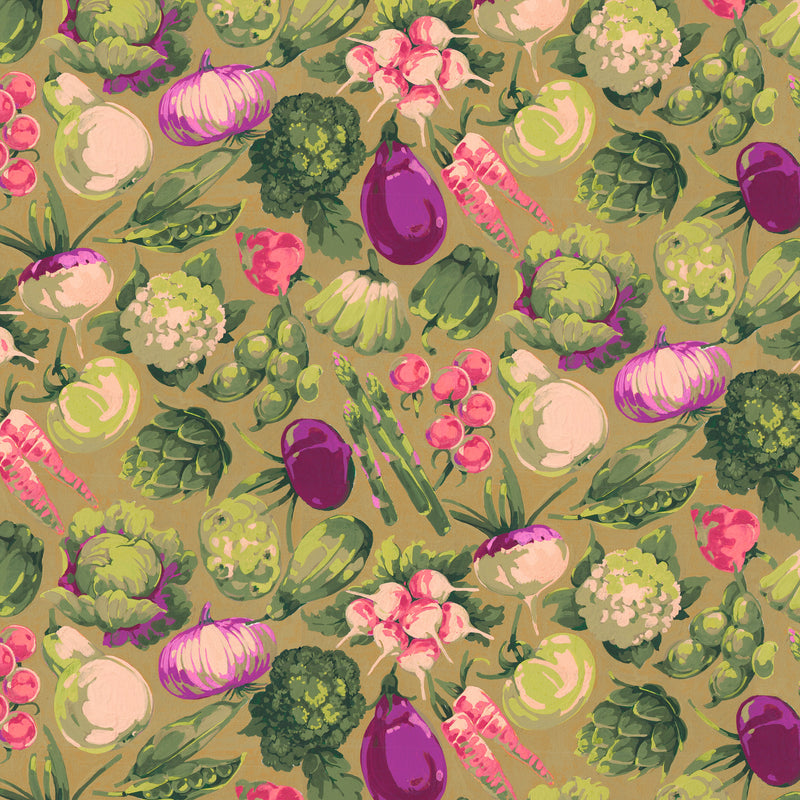 Martha Negley Garden Gold Veggies Fabric