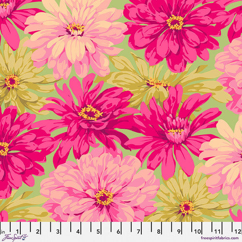 Martha Negley Garden Giant Zinnia Pink Fabric