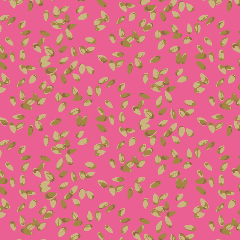 Martha Negley Garden  Seeds Pink Fabric