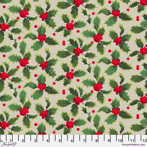 Martha Negley Winterberry Holly Natural Fabric