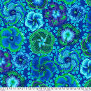 Kaffe Fassett Floating Hibiscus Blue Fabric