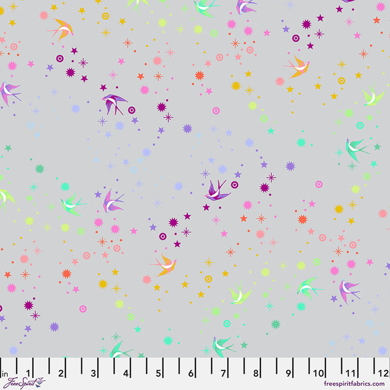 Tula Pink Graywork Fairy Dust Fog Fabric