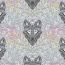 Tula Pink Graywork Wolf Of Pink Street Fog Fabric