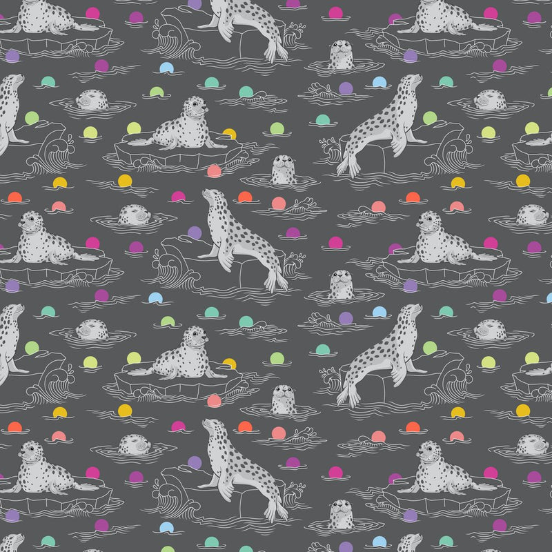 PREORDER Tula Pink Graywork Seal The Deal Carbon Fabric
