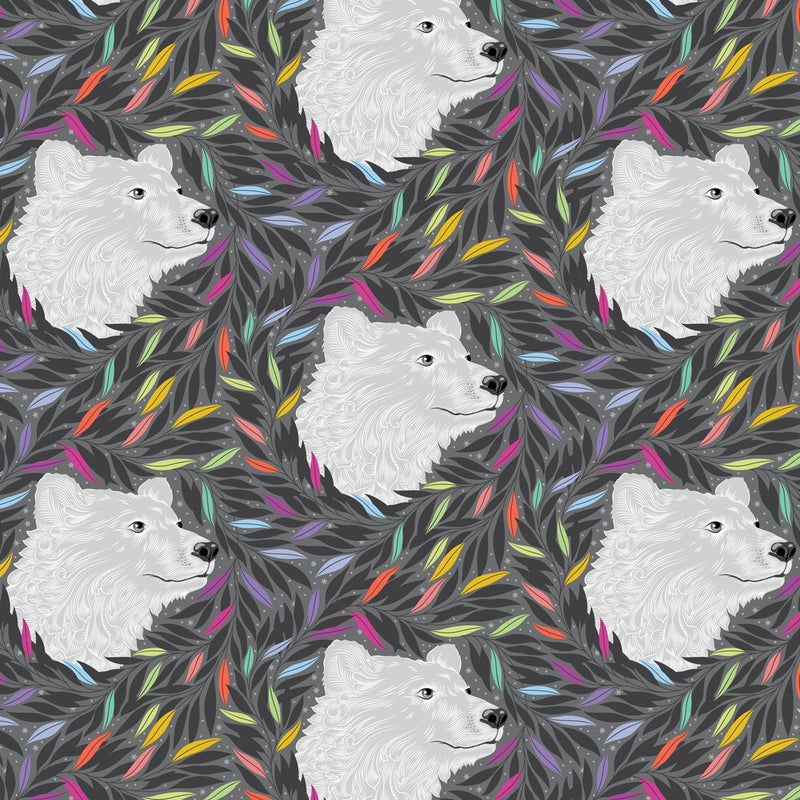 PREORDER Tula Pink Graywork Just Bearly Carbon Fabric