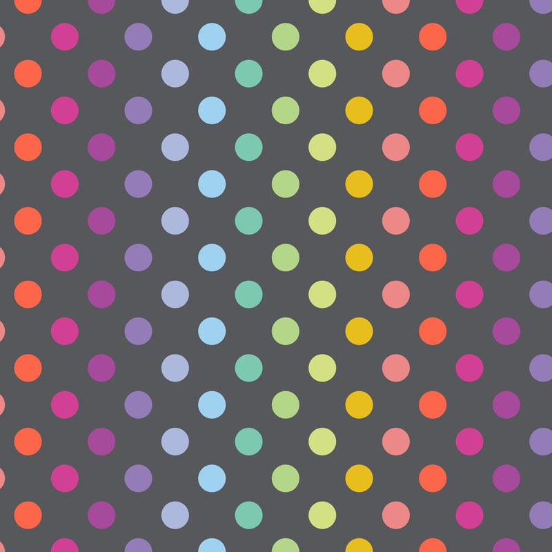 PREORDER Tula Pink Graywork Disco Poms Carbon Fabric
