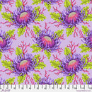 PREORDER Tula Pink Floral Reef Friends And Anemones Ultraviolet Fabric