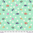 PREORDER Tula Pink Floral Reef School Crossing Seafoam Fabric