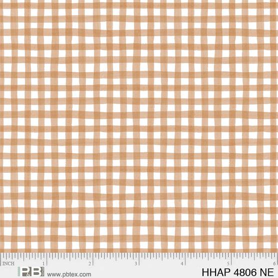 P And B Textiles Homemade Happiness Checks Dark Tan Fabric ONLINE ONLY