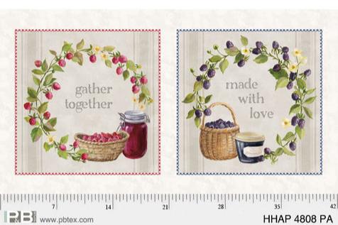 P And B Textiles Homemade Happiness Gather Together Block Panel ONLINE ONLY