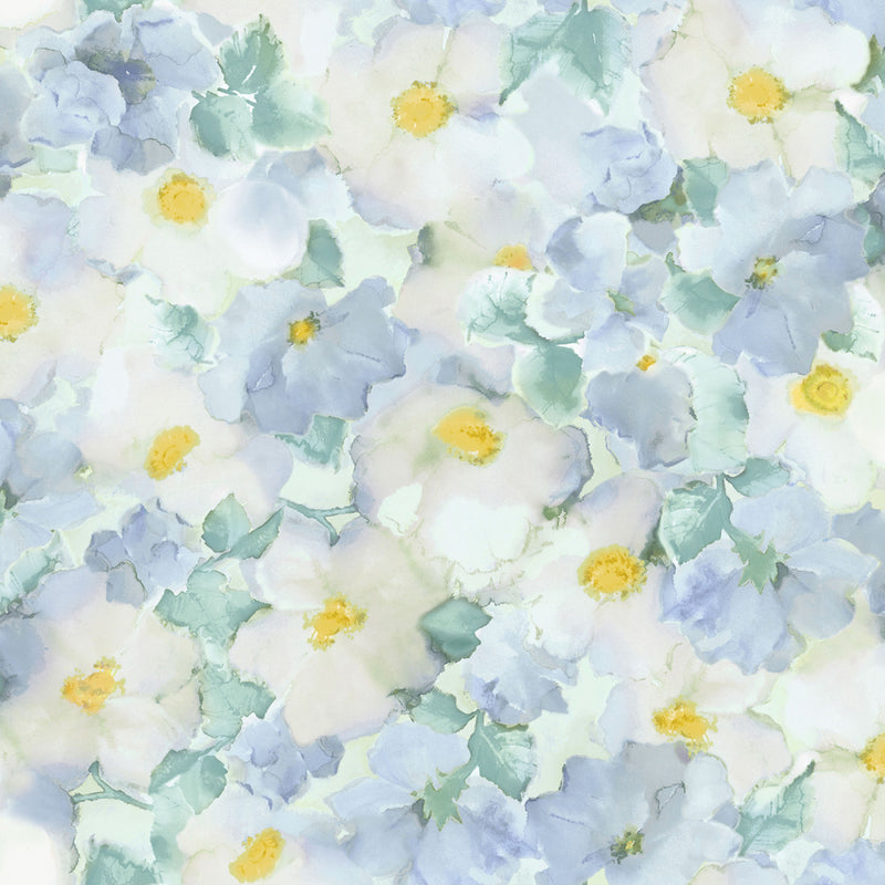 Maywood Studios Flower Wash Blue Wide Back Fabric