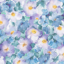 Maywood Studios Flower Wash Aqua Violet Wide Back Fabric