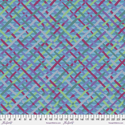 Kaffe Fassett Mad Plaid Turquoise Fabric 1.14 Yards End Of Bolt ONLINE ONLY