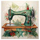 Vintage Holly Sewing Machine Greeting Card From Quiltberry Farm