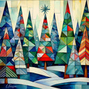 Quilted Trees III Greeting Card