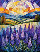 Lavender Fields IV Greeting Card From Quiltberry Farm