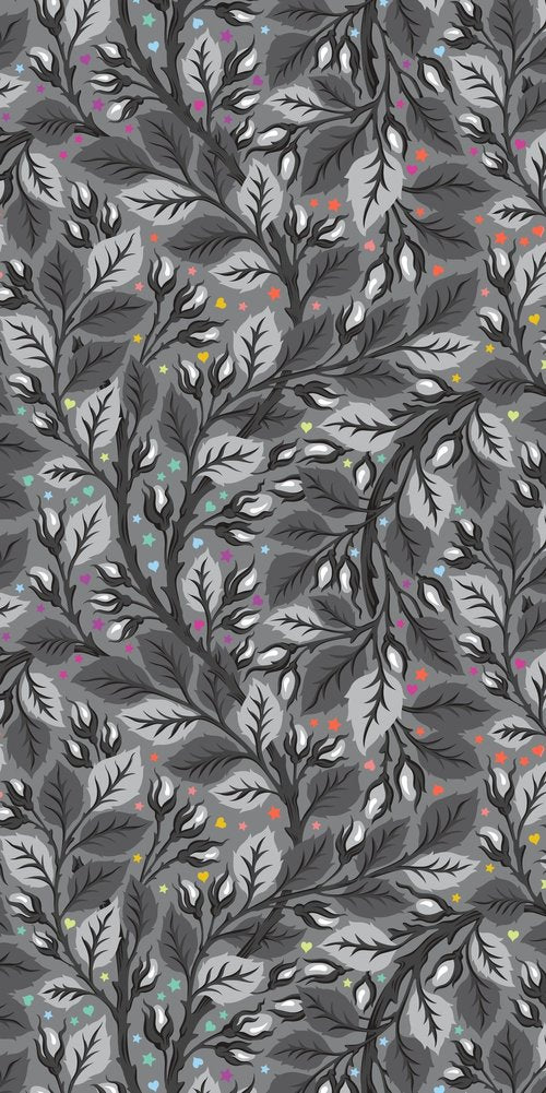 PREORDER Tula Pink Graywork Nip In The Bud Shadow Wide Back Fabric