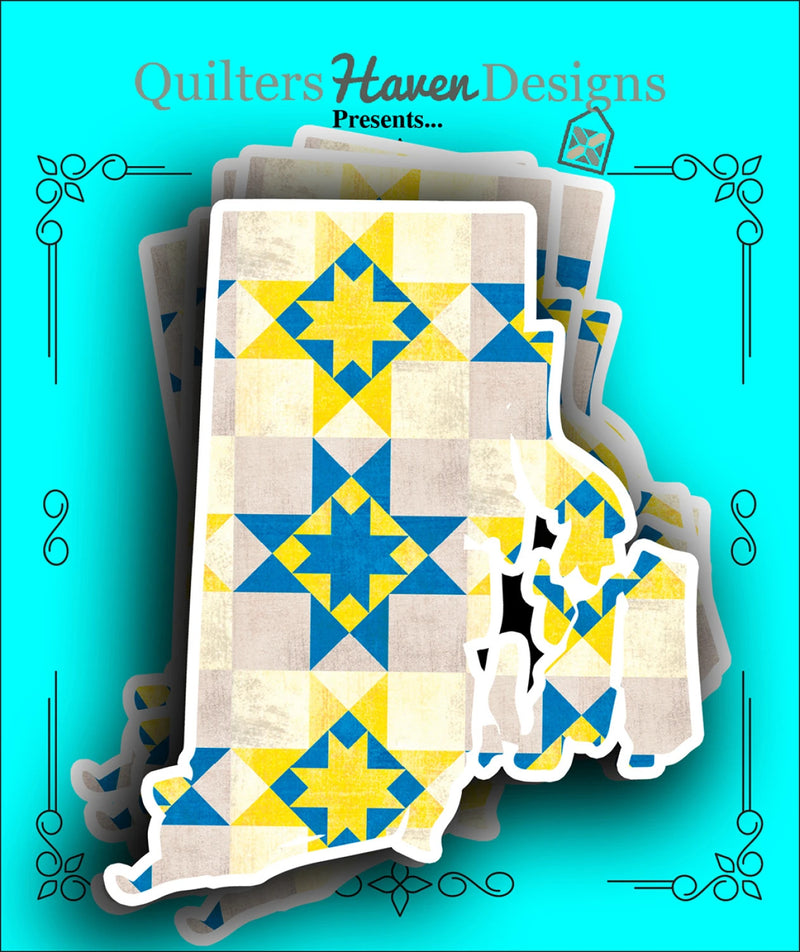 Rhode Island State Quilt Sticker